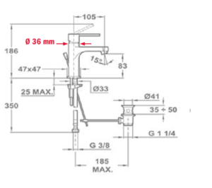 Vòi Lavabo Teka Aura Vòi Lavabo 503420200 - 3