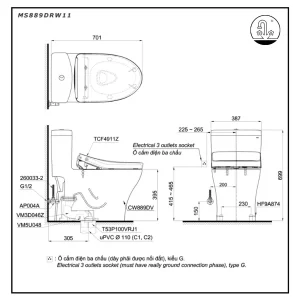 Bồn Cầu Điện Tử TOTO MS889DRW11#XW Kèm Nắp Rửa Điện Tử WASHLET Dòng S7 – TCF4911Z (220V) - 8 Bồn Cầu Điện Tử TOTO MS889DRW11#XW Kèm Nắp Rửa Điện Tử WASHLET Dòng S7 – TCF4911Z (220V) - 7