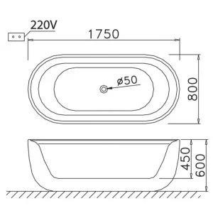 Bồn Tắm CAESAR MT0770 Massage Đặt Sàn 1.75M - 6