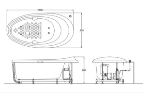 Bồn Tắm TOTO PPYB1610RHPTE#S Ngọc Trai, Sục Khí - 9