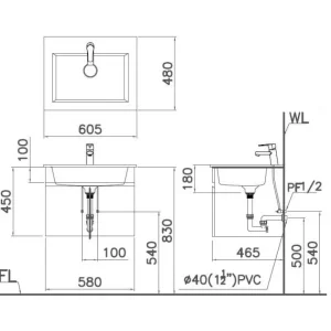 Lavabo CAESAR LF5017 Dương Bàn - 10 Lavabo CAESAR LF5017 Dương Bàn - 9