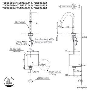 Vòi Lavabo TOTO TLE26006A Cảm Ứng Tự Động - 9
