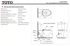 Bồn Cầu TOTO CS320DRT3#W 2 Khối Nắp Đóng Êm TC385VS - 10