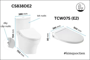 Bồn Cầu TOTO CS838DE2#XW 2 Khối Nắp Rửa Cơ TCW07S - 13 Bồn Cầu TOTO CS838DE2#XW 2 Khối Nắp Rửa Cơ TCW07S - 12