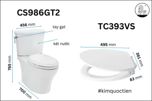 Bồn Cầu TOTO CS986GT2#XW 2 Khối Nắp Đóng Êm TC393VS - 9 Bồn Cầu TOTO CS986GT2#XW 2 Khối Nắp Đóng Êm TC393VS - 8