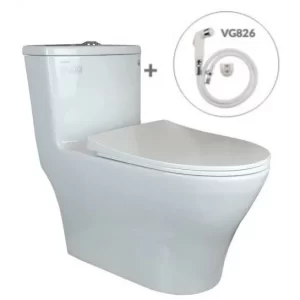 Bồn Cầu VIGLACERA V36 1 Khối Nắp Êm Tặng Xịt - 3