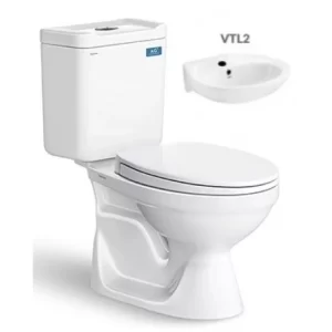 Bồn Cầu VIGLACERA VT18M 2 Khối Nắp Êm Kèm Chậu VTL2 - 3