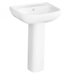 Chậu Rửa Lavabo COTTO C0141/C4141 Treo Tường Kèm Chân Dài - 3