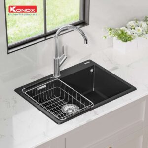 Chậu rửa bát KONOX Granite Sink Ruvita 680 Black - 9