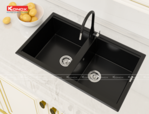 Granite sink Phoenix 860 BlackSiphon, giá úp bát inox KONOX - 44 Granite sink Phoenix 860 BlackSiphon, giá úp bát inox KONOX - 43