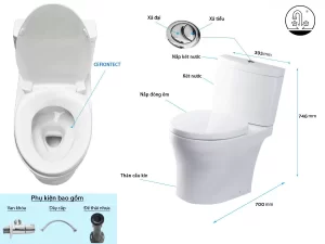 Bồn Cầu TOTO CS769DRT3#XW 2 Khối Nắp Đóng Êm TC385VS - 12