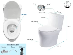 Bồn Cầu TOTO CS769DRT8#XW 2 Khối Nắp Đóng Êm TC600VS - 7