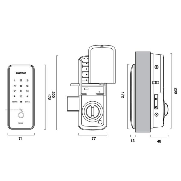 Khóa Điện Tử Hafele Er5100 912-05-319 - 3