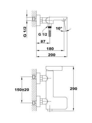 Thân vòi trộn nóng lạnh Teka Aura Cascade 501010200 - 3