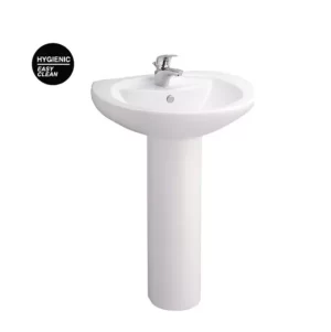 Chậu Rửa Lavabo COTTO C0107/C411 Treo Tường Kèm Chân Dài - 3