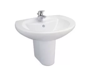 Chậu Rửa Lavabo COTTO C0107/C4201 Treo Tường Kèm Chân Ngắn - 3