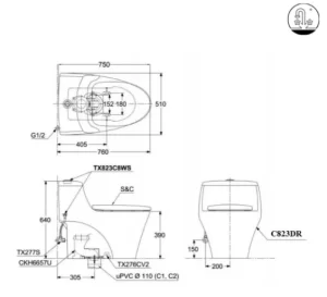 Bồn Cầu TOTO CW822RA#W/TCF24410AAA#NW1 Treo Tường - 6