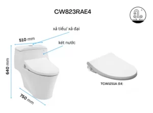 Bồn Cầu TOTO CW823RAE4#W/T53P100VR 1 Khối Nắp Rửa Cơ TCW1211A - 8 Bồn Cầu TOTO CW823RAE4#W/T53P100VR 1 Khối Nắp Rửa Cơ TCW1211A - 7