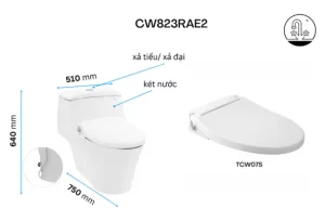Bồn Cầu TOTO CW823RAE2#W/T53P100VR 1 Khối Nắp Rửa Cơ TCW07S - 8 Bồn Cầu TOTO CW823RAE2#W/T53P100VR 1 Khối Nắp Rửa Cơ TCW07S - 7