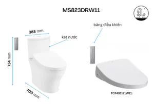 Bồn Cầu Điện Tử TOTO CS838DW11#XW Kèm Nắp Rửa Điện Tử WASHLET Dòng S7 – TCF4911Z (220V) - 9