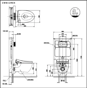Bồn Cầu TOTO CW812REA#W/TCF24460AAA#NW1/WH172AT/TCA465 Treo Tường - 7 Bồn Cầu TOTO CW812REA#W/TCF24460AAA#NW1/WH172AT/TCA465 Treo Tường - 6