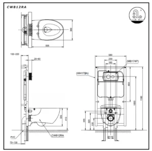 Bồn Cầu TOTO CW812RA#W/TCF24410AAA#NW1 Treo Tường - 7 Bồn Cầu TOTO CW812RA#W/TCF24410AAA#NW1 Treo Tường - 6