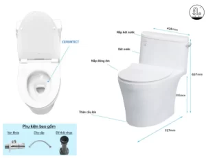 Bồn Cầu TOTO MS887RT8#XW 1 khối Nắp Đóng Êm TC600VS - 8