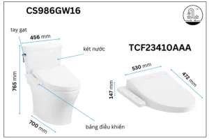 Bồn Cầu Điện Tử TOTO CS986GW16#XW Kèm Nắp Rửa Điện Tử WASHLET Dòng C2 – TCF23410AAA (220V) - 8 Bồn Cầu Điện Tử TOTO CS986GW16#XW Kèm Nắp Rửa Điện Tử WASHLET Dòng C2 – TCF23410AAA (220V) - 7