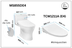 Bồn Cầu TOTO MS855DE4#XW 1 Khối Nắp Rửa Cơ TCW1211A - 9 Bồn Cầu TOTO MS855DE4#XW 1 Khối Nắp Rửa Cơ TCW1211A - 8