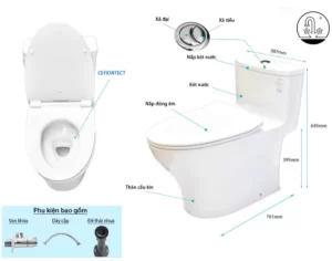 Bồn Cầu TOTO MS885DT8#XW 1 khối Nắp Đóng Êm TC600VS - 15