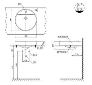 Chậu Rửa Mặt TOTO LT700CTR#XW Đặt Bàn - 6