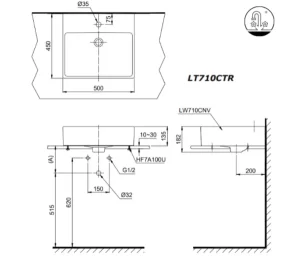 Chậu Rửa Mặt TOTO LT710CTR#W Đặt Bàn - 6