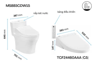 Bồn Cầu Điện Tử TOTO MS889CDRW15#XW Kèm Nắp Rửa Điện Tử WASHLET (Loại Giấu Dây) Dòng C5 – TCF24460AAA (220V) - 10 Bồn Cầu Điện Tử TOTO MS889CDRW15#XW Kèm Nắp Rửa Điện Tử WASHLET (Loại Giấu Dây) Dòng C5 – TCF24460AAA (220V) - 9