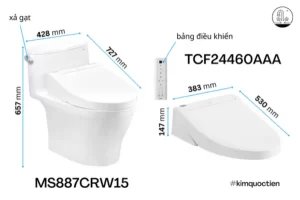 Bồn Cầu Điện Tử TOTO MS887CRW15#XW Kèm Nắp Rửa Điện Tử WASHLET Dòng C5 – TCF24460AAA (220V) - 10 Bồn Cầu Điện Tử TOTO MS887CRW15#XW Kèm Nắp Rửa Điện Tử WASHLET Dòng C5 – TCF24460AAA (220V) - 9