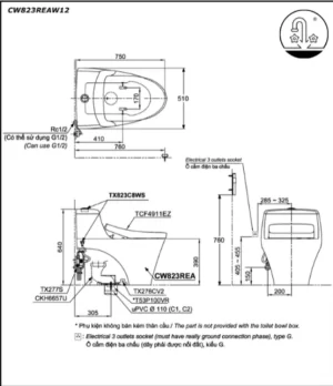 Bồn Cầu Điện Tử TOTO CW823REAW12#W/T53P100VR Kèm Nắp Rửa Điện Tử WASHLET (Loại Giấu Dây) Dòng S7 – TCF4911EZ (220V) - 7 Bồn Cầu Điện Tử TOTO CW823REAW12#W/T53P100VR Kèm Nắp Rửa Điện Tử WASHLET (Loại Giấu Dây) Dòng S7 – TCF4911EZ (220V) - 6