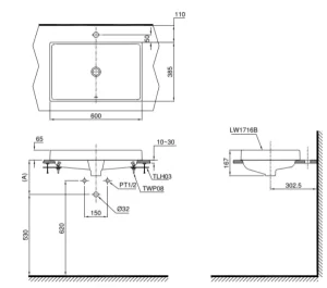 Chậu Rửa Mặt TOTO L1716#W Đặt Bàn - 7 Chậu Rửa Mặt TOTO L1716#W Đặt Bàn - 6