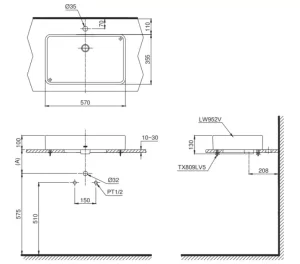 Chậu Rửa Mặt TOTO LT952#XW Đặt Bàn - 7 Chậu Rửa Mặt TOTO LT952#XW Đặt Bàn - 6
