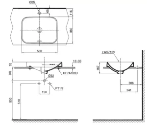 Chậu Rửa Mặt TOTO LT5715#XW Đặt Bàn - 7 Chậu Rửa Mặt TOTO LT5715#XW Đặt Bàn - 6