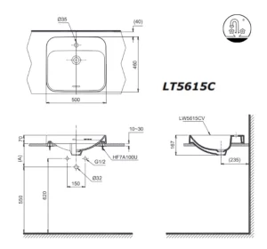 Chậu Rửa Mặt TOTO LT5615C#XW Đặt Bàn - 6