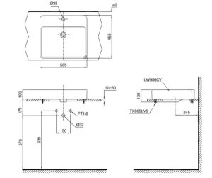 Chậu Rửa Mặt Lavabo TOTO LT533R#XW Bán Âm Bàn - 8 Chậu Rửa Mặt Lavabo TOTO LT533R#XW Bán Âm Bàn - 7