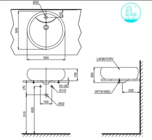 Chậu Rửa Mặt TOTO LT367CR#XW Đặt Bàn - 7 Chậu Rửa Mặt TOTO LT367CR#XW Đặt Bàn - 6