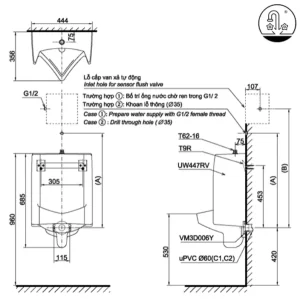 Bồn Tiểu Nam TOTO UT447S#W Treo Tường - 10 Bồn Tiểu Nam TOTO UT447S#W Treo Tường - 9