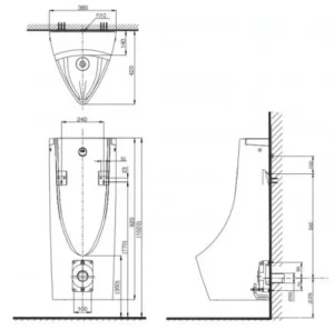 Bồn Tiểu Nam TOTO USWN900A#XW/HHF90603 Cảm Ứng Dùng Pin - 7 Bồn Tiểu Nam TOTO USWN900A#XW/HHF90603 Cảm Ứng Dùng Pin - 6