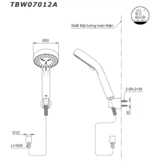 Tay Sen Tắm TOTO TBW07012A - 10 Tay Sen Tắm TOTO TBW07012A - 9