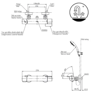 Sen Tắm TOTO TBV03429V/TBW03002B Nhiệt Độ - 10 Sen Tắm TOTO TBV03429V/TBW03002B Nhiệt Độ - 9