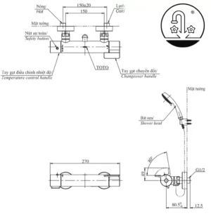 Sen Tắm TOTO TBV03431V Nhiệt Độ - 10 Sen Tắm TOTO TBV03431V Nhiệt Độ - 9