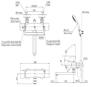 Sen Tắm TOTO TBV03429V/TBW01008A Nhiệt Độ - 7 Sen Tắm TOTO TBV03429V/TBW01008A Nhiệt Độ - 6