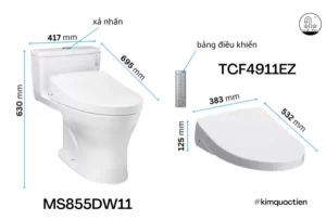 Bồn Cầu Điện Tử TOTO MS855DW11#XW Kèm Nắp Rửa Điện Tử WASHLET Dòng S7 – TCF4911Z (220V) - 10 Bồn Cầu Điện Tử TOTO MS855DW11#XW Kèm Nắp Rửa Điện Tử WASHLET Dòng S7 – TCF4911Z (220V) - 9