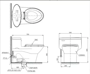 Bồn Cầu Điện Tử TOTO MS904W6#XW Kèm Nắp Rửa Điện Tử WASHLET Dòng C5 – TCF6531Z (220V) - 6