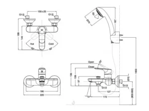 Vòi Sen Tắm INAX BFV-1403S-8C Nóng Lạnh Tay Sen Tăng Áp - 6